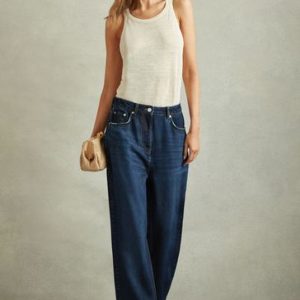 ENDLESS276 | Dark Blue Lyle Lightweight Viscose Blend Relaxed Jeans