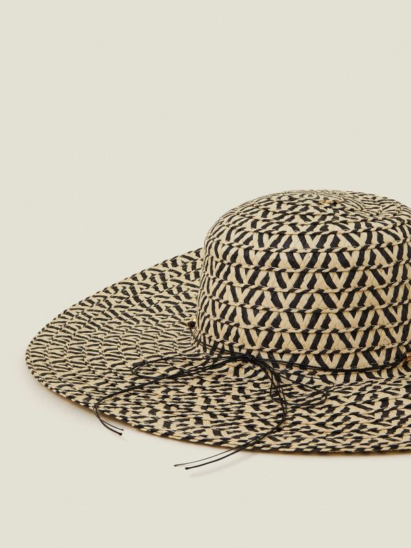 ENDLESS306 | Black Two Tone Floppy  Hat - Image 2
