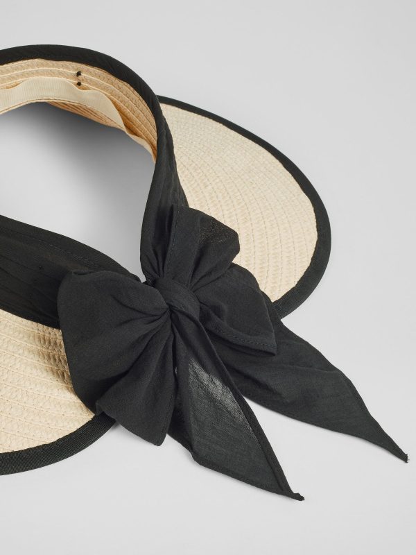 ENDLESS302 | Natural Rosemary Raffia Wide Brim Visor - Image 2