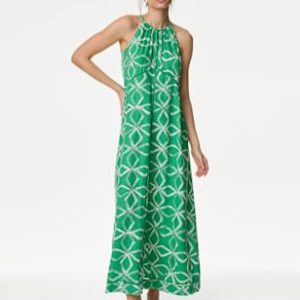 ENDLESS289 | Printed Halter Neck Maxi Dress