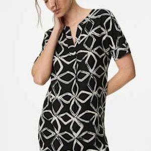 ENDLESS299 | Printed V-Neck Shift Dress