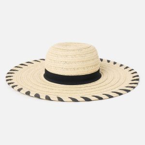 ENDLESS308 | Cream Whipstitch Edge Floppy  Hat
