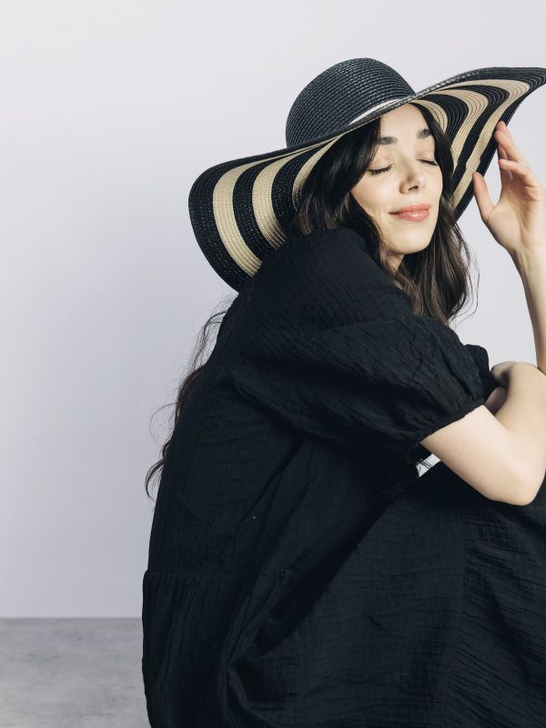 ENDLESS305 | Floppy Striped Black Hat