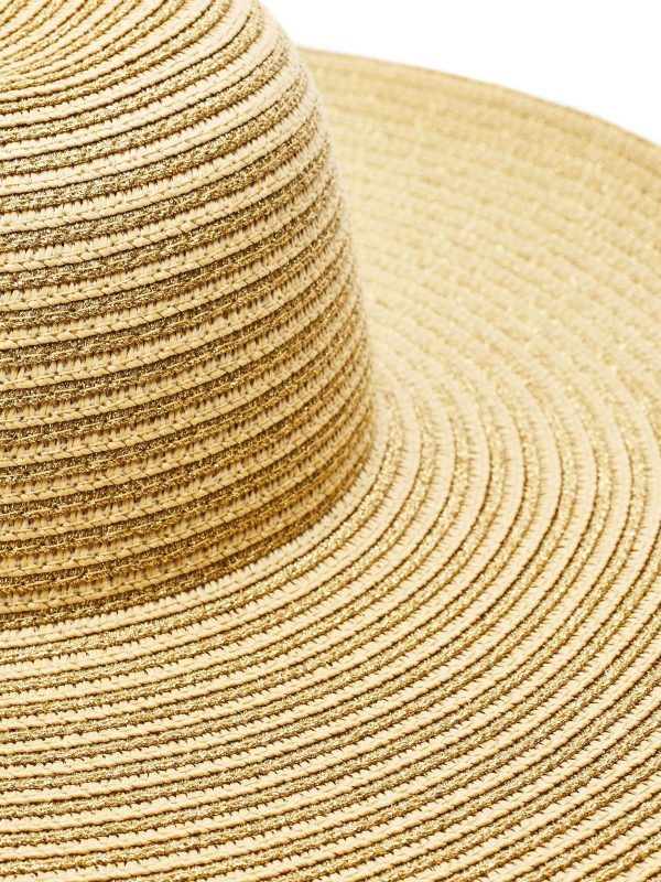 ENDLESS303 | Natural Verona Wide Brim Striped Floppy Hat - Image 2
